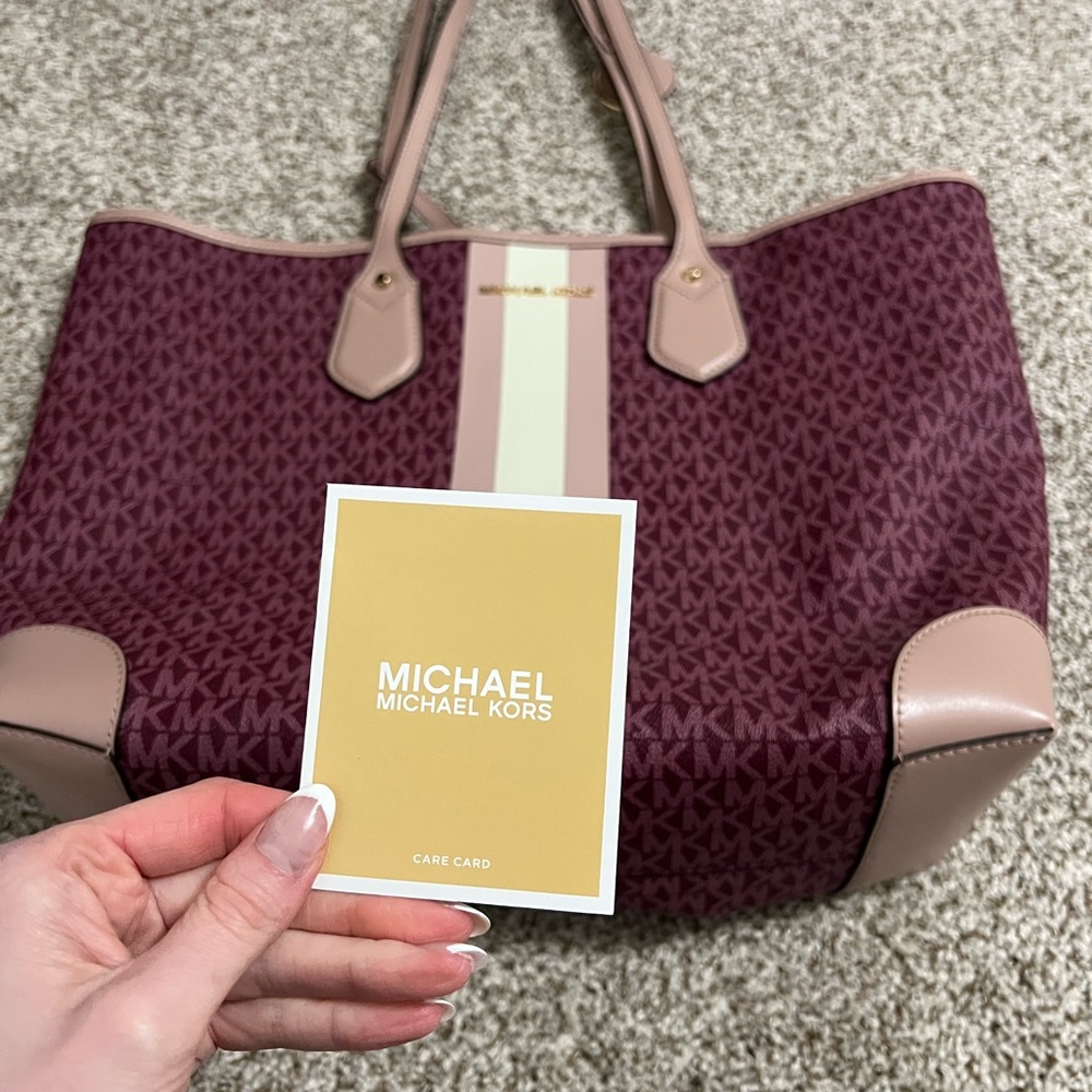 New Michael Kors Burgundy Tote Bag